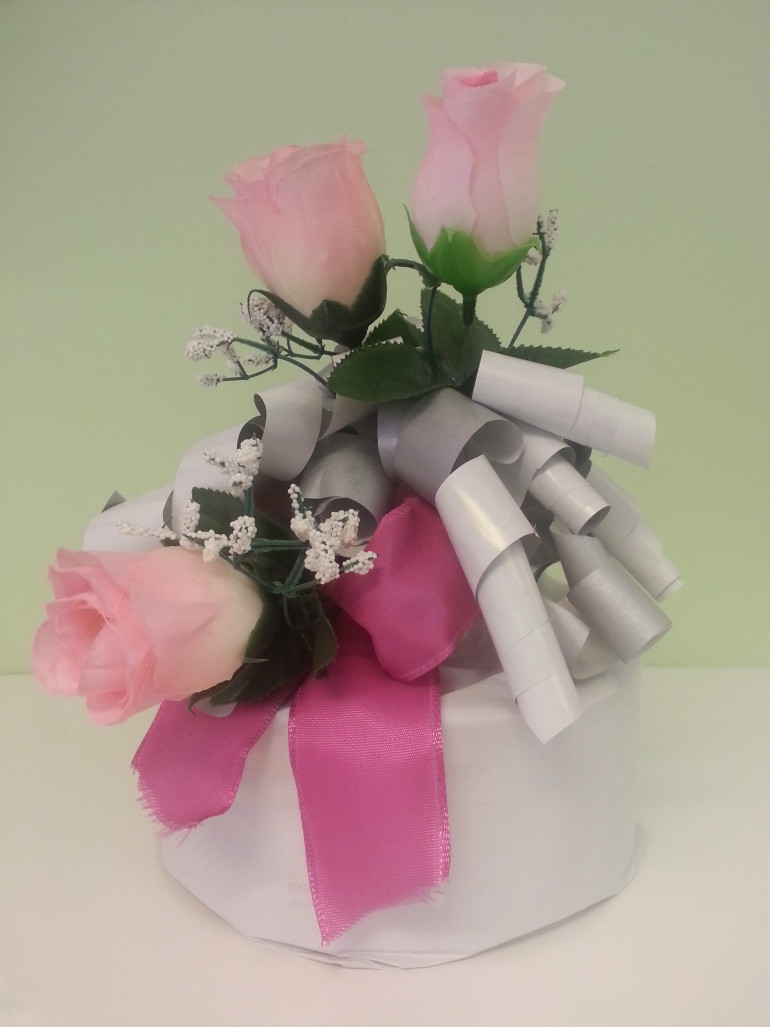 Geschenkeverpackung weiß/rosa