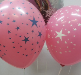 rosa Latexballons mit Sternen