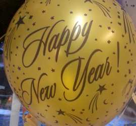 Latexballon Happy New Year gold- Wunderschöne Silvester Deko in verschiedenen Farben erhältlich