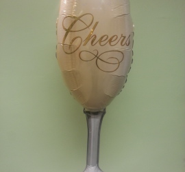 Folienballon Sektglas - zum Geburtstag, zum Jubiläum, zu Silvester, zur Hochzeit, ... für jeden Anlass geeignet