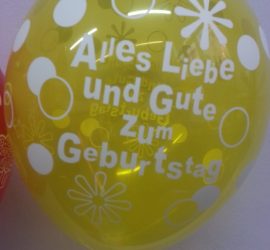 Latexballon gelb Alles Liebe und Gute zum Geburtstag