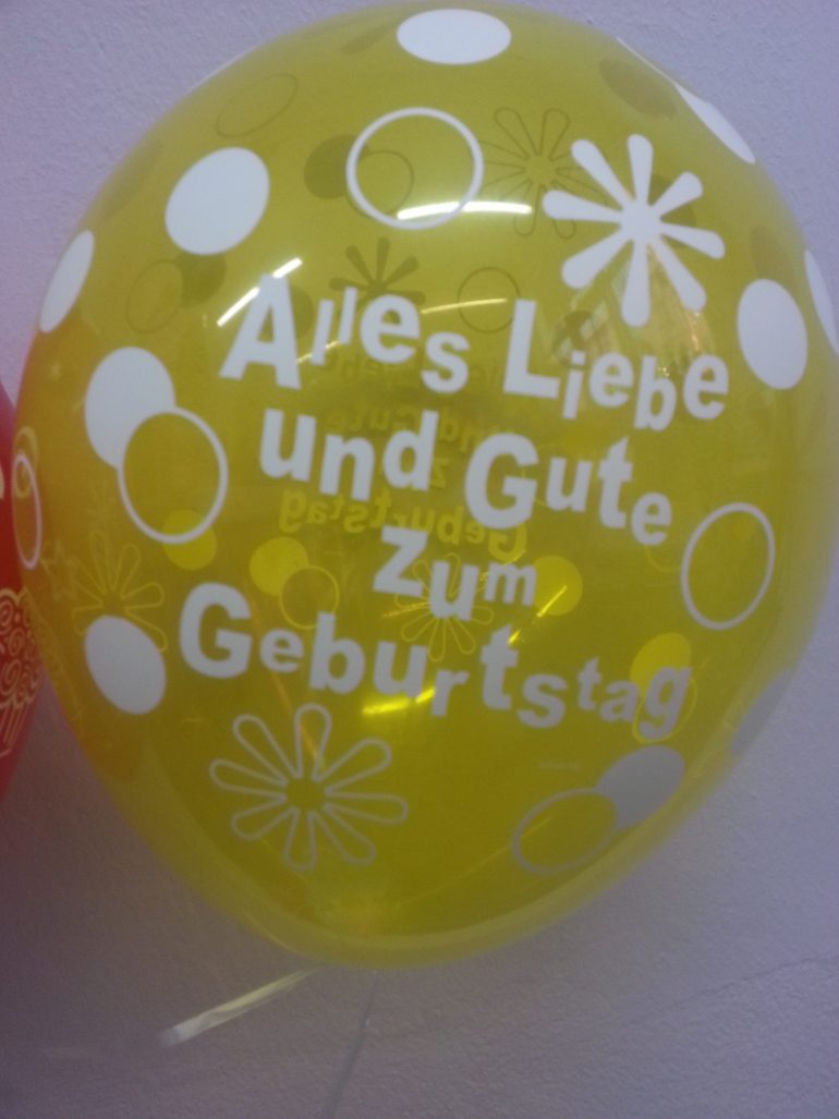 Latexballon gelb Alles Liebe und Gute zum Geburtstag