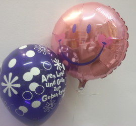 Folienballon Smiley rosa