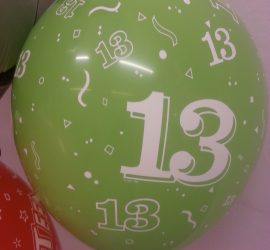 Latexballon grün dreizehn