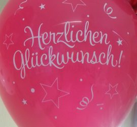 Latexballon rot Herzlichen Glückwunsch