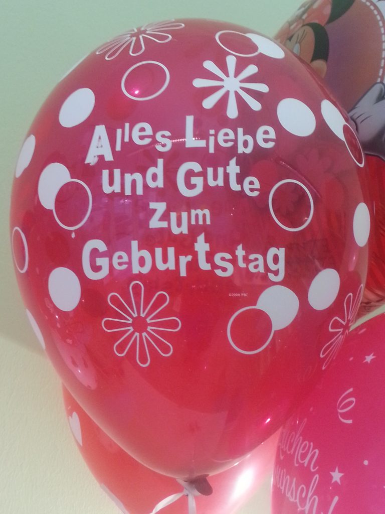 Luftballons - Alles Liebe und Gute zum Geburtstag magenta