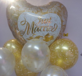 Folienherzballon weißgold