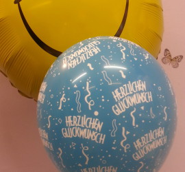 Latexballons blau Herzlichen Glückwunsch