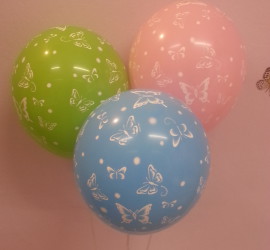 Latexballons mit Schmetterlingen diverse Farben