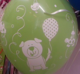 Latexballon grün mit Tieren
