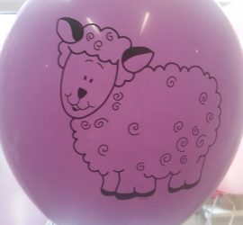 Latexballon rosa mit Schaf