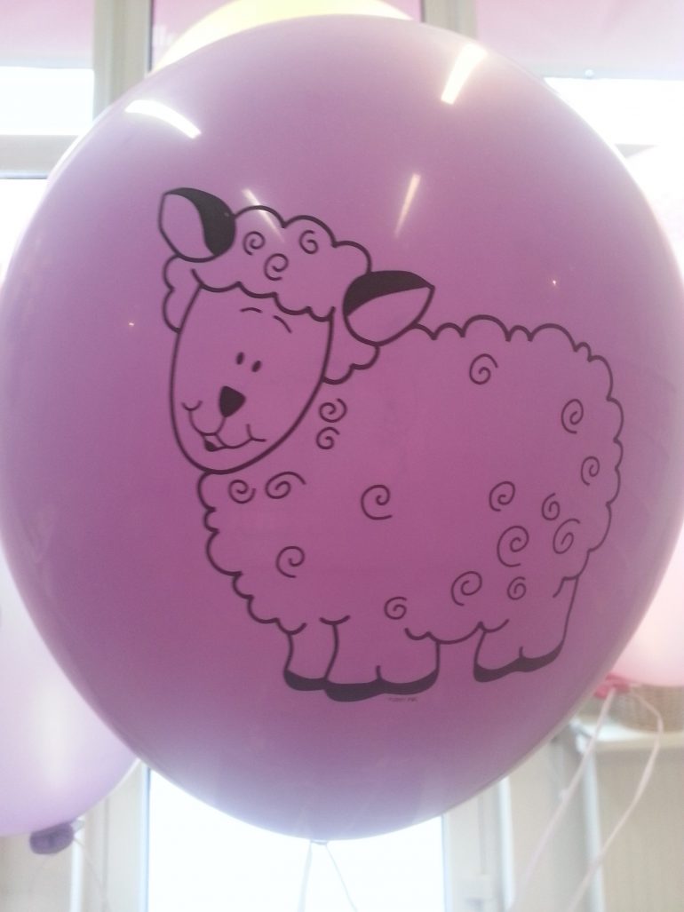 Latexballon rosa mit Schaf