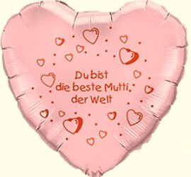 Folienherzballon rosa Du bist die beste Mutti der Welt
