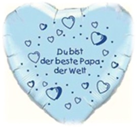 Folienherzballon hellblau Du bist der beste Papa der Welt