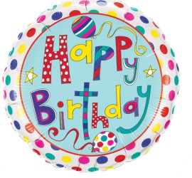 Folienballon Happy Birthday bunt
