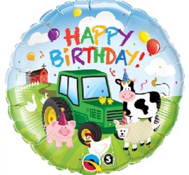 Folienballon Happy Birthday Bauernhoftiere