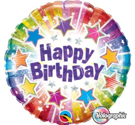 Folienballon Happy Birthday Sterne bunt