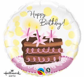 Folienballon Happy Birthday Tortenstück