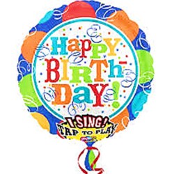 Folienballon Happy Birthday singend