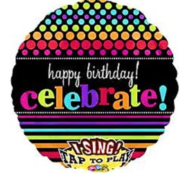 Folienballon Happy Birthday celebrate singend