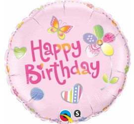 Folienballon Happy Birthday rosa
