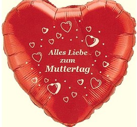 Folienherzballon rot Alles Liebe zum Muttertag