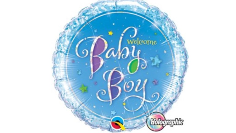 Folienballon Welcome Baby Boy blau