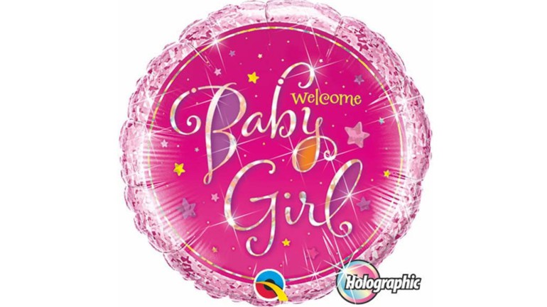 Folienballon Welcome Baby Girl rosa