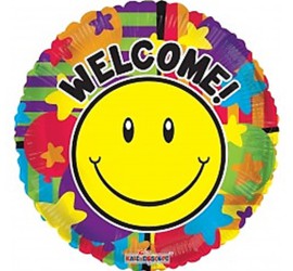 Folienballon Welcome Smiley