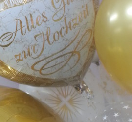 Folienherzballon gold Alles Gute zur Hochzeit