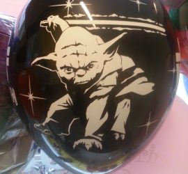 Latexballon schwarz Master Yoda