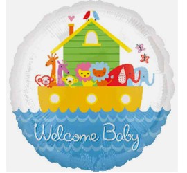 Folienballon Welcome Baby mit Arche Noah