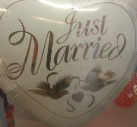 Folienherzballon Just Married