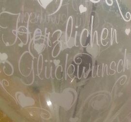 Latexballon durchsichtig Herzlichen Glückwunsch