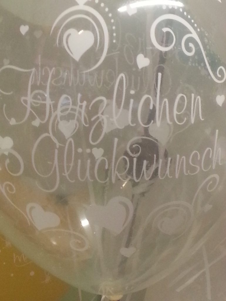 Latexballon durchsichtig Herzlichen Glückwunsch