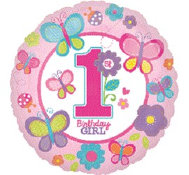 Folienballon 1st Birthday Girl rosa