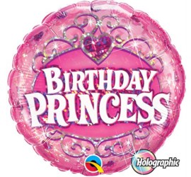 Folienballon Birthday Princess rosa