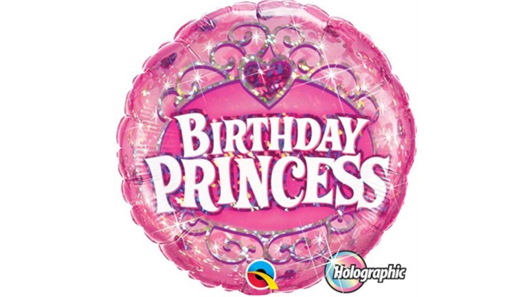 Folienballon Birthday Princess rosa