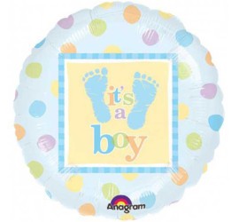 Folienballon it's a boy kleine Füsse blau
