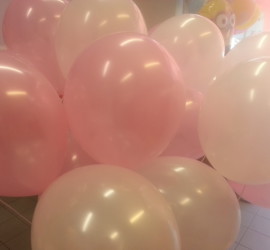 Latexballons rosa und weiß