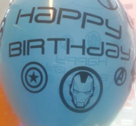 Latexballon blau Happy Birthday Avengers
