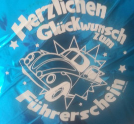 Folienballon blau Herzlichen Glückwunsch zum Führerschein