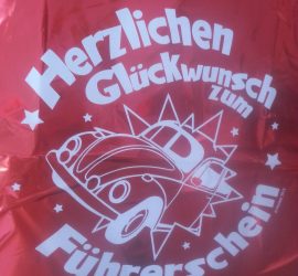 Folienballon rot Herzlichen Glückwunsch zum Führerschein