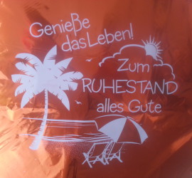 Folienballon gold Genieße das Leben zum Ruhestand alles Gute