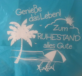 Folienballon blau Genieße das Leben zum Ruhestand alles Gute