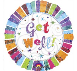Folienballon bunt Get Well