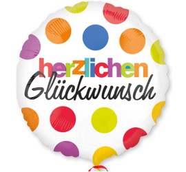 Folienballon bunt Herzlichen Glückwunsch