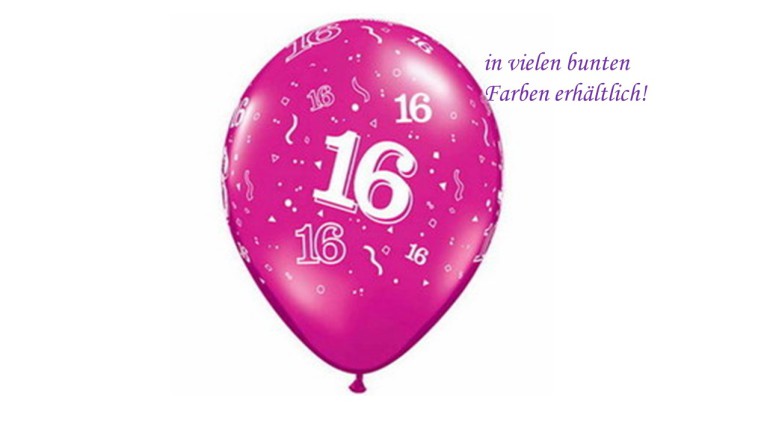 Latexballon 16 diverse Farben