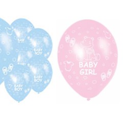 Latexballons Baby Girl rosa Baby Boy blau