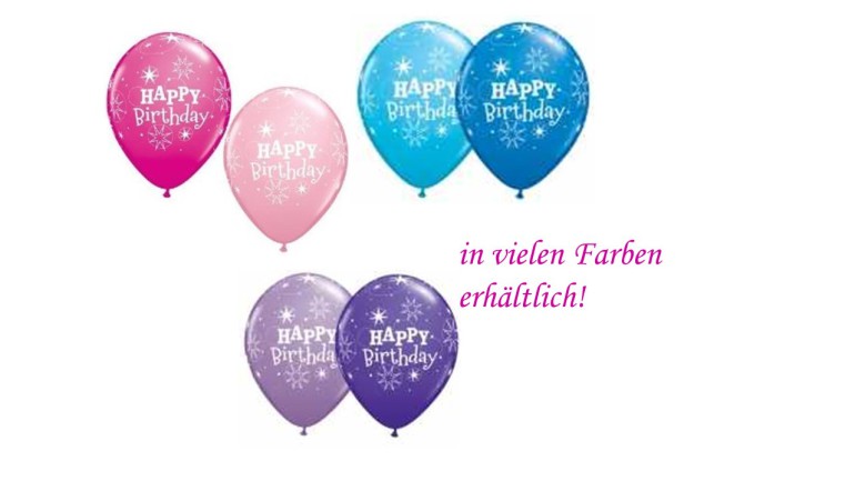 Latexballons Happy Birthday diverse Farben